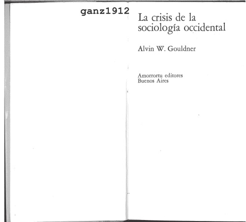 La crisis de la sociología occidental