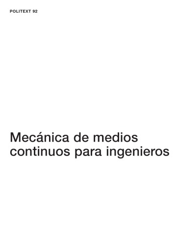 Mecánica de medios contínuos para ingenieros