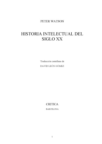 Historia Intelectual Del Siglo Xx (Spanish Edition)