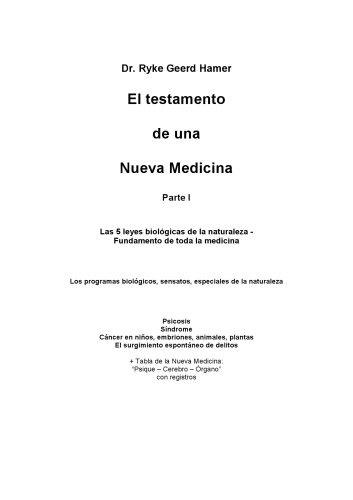 Testamento per una Nuova Medicina