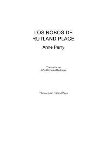 Los robos de Rutland Place