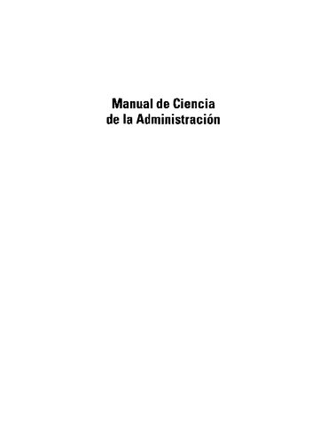 Manual de ciencia de la administración