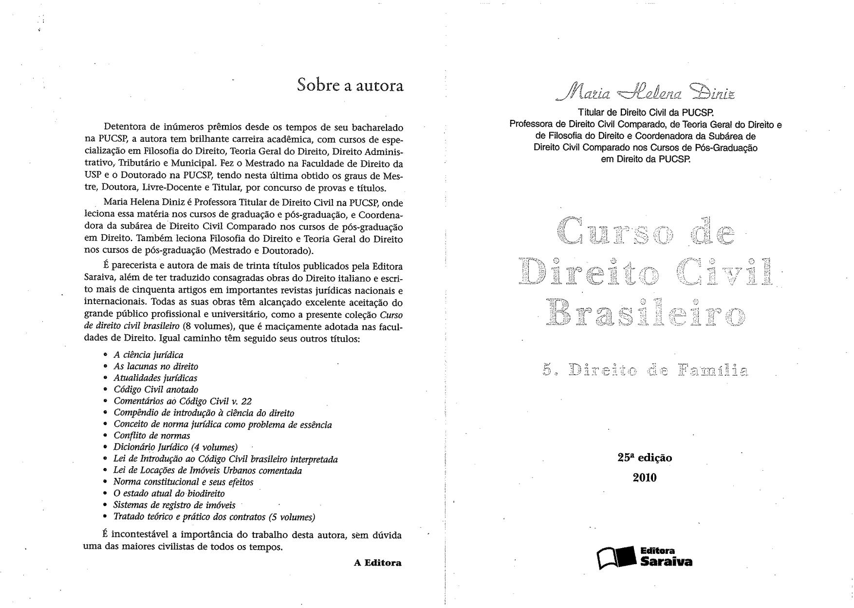 Curso de Direito Civil Brasileiro, Vol. 5: Direito de Família