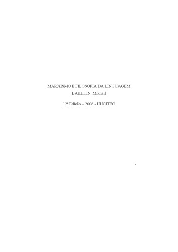 Marxismo e Filosofia da Linguagem