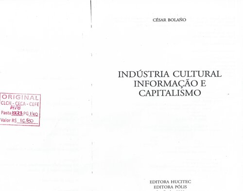 Indústria Cultural, Informação e Capitalismo