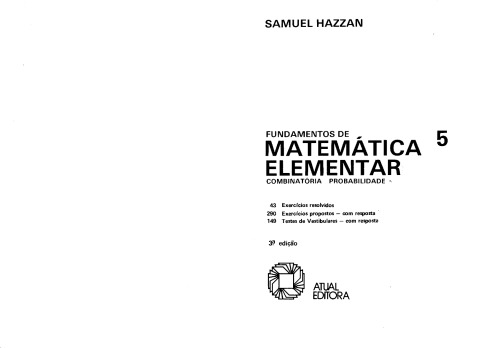 Fundamentos de matemática elementar, 5 : combinatória, probabilidade