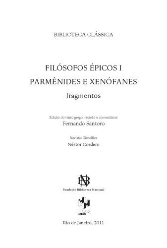 Parmênides e Xenófanes : fragmentos