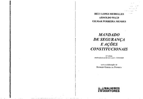 Mandado de segurança e ações constitucionais