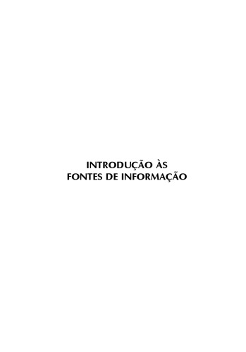 Introdução às fontes de informação