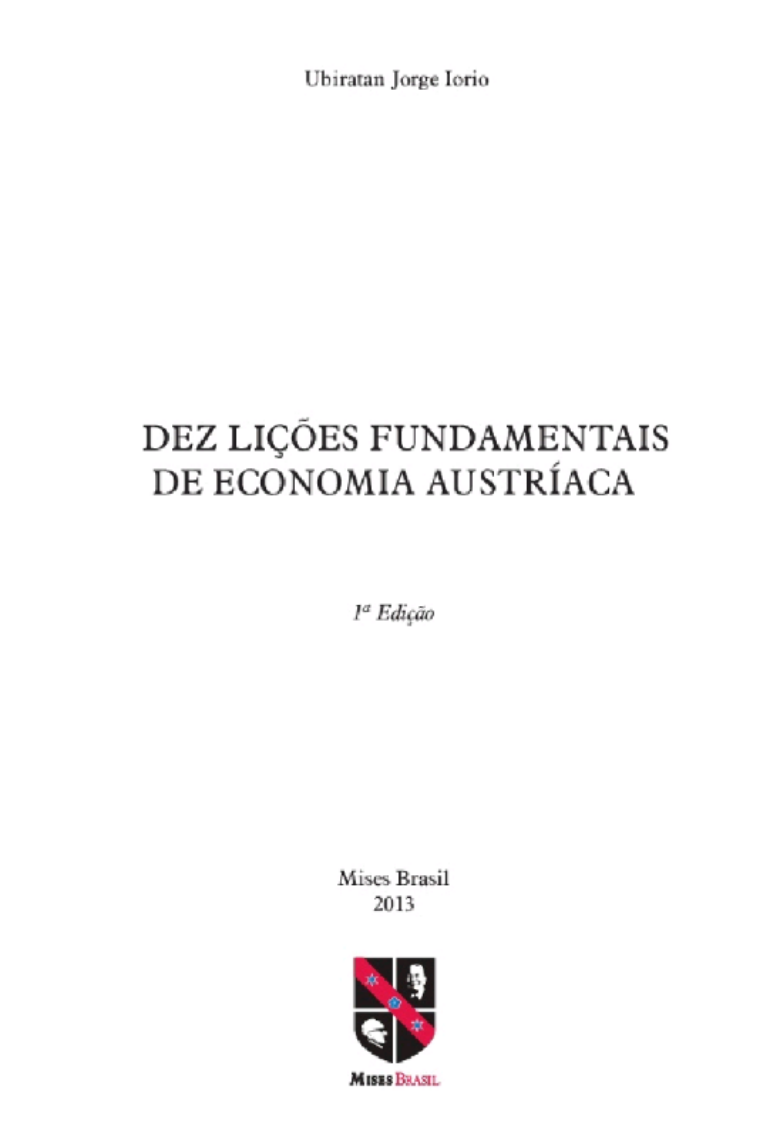 Dez Lições Fundamentais de Economia Austríaca