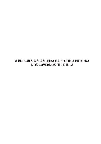 A burguesia brasileira e a política externa nos governos FHC e Lula