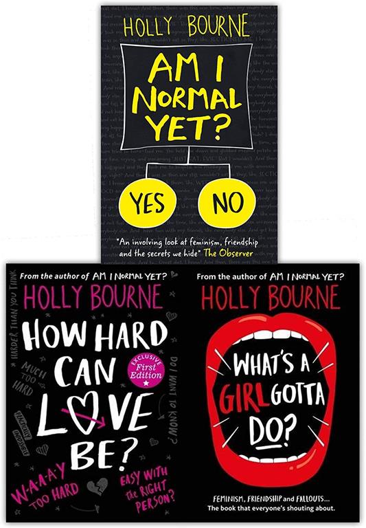 The Spinster Club Series Collection 3 Books Set By Holly Bourne (Am I Normal Yet, How Hard Can Love Be, What's a Girl Gotta Do)