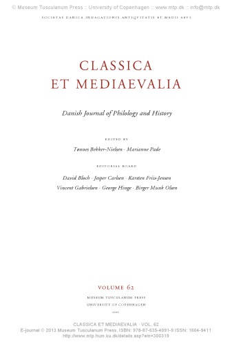 Classica et Mediaevalia : Danish Journal of Philology and History