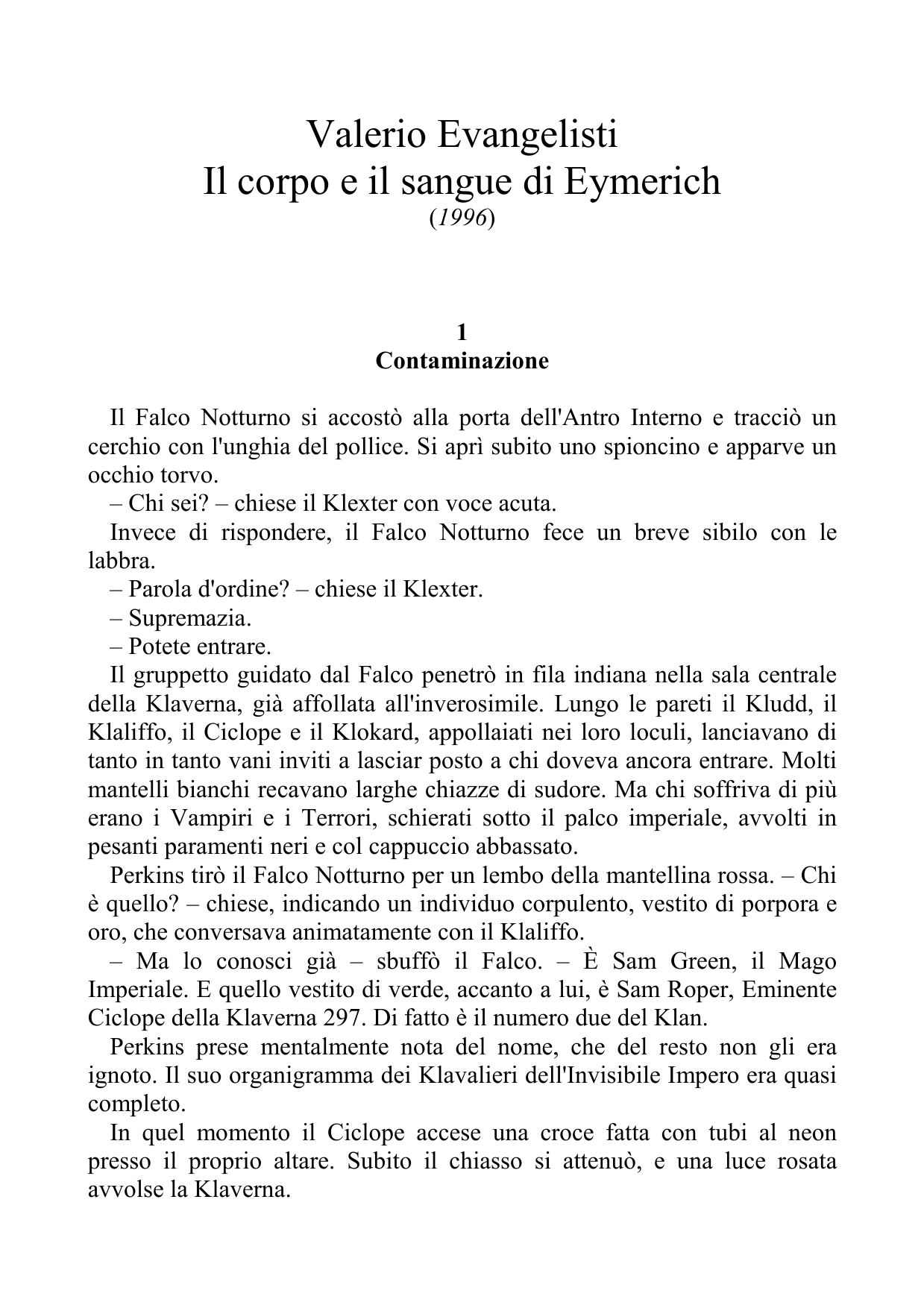 Il corpo e il sangue di Eymerich