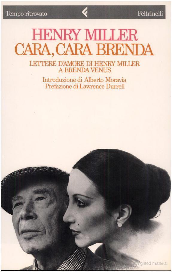 Cara, cara Brenda. Lettere d'amore di Henry Miller a Brenda Venus