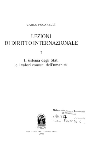 Il sistema degli Stati e i valori comuni dell'umanità