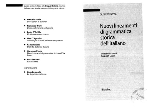 Nuovi lineamenti di grammatica storica dell'italiano