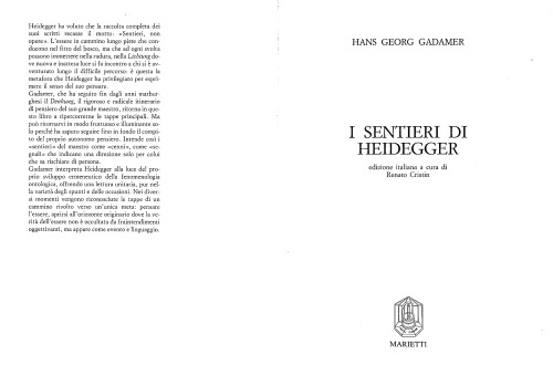 I sentieri di Heidegger