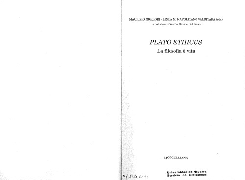 Plato ethicus : la filosofia è vita