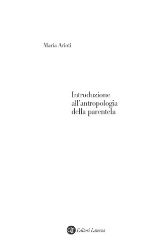 Introduzione all'antropologia della parentela