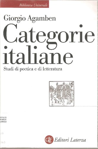 Categorie italiane. Studi di poetica e di letteratura