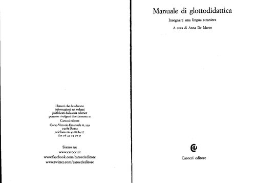 Manuale di glottodidattica. Insegnare una lingua straniera.