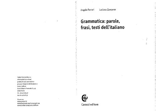 Grammatica : parole, frasi, testi dell'italiano