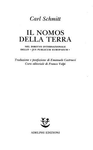 Il nomos della terra