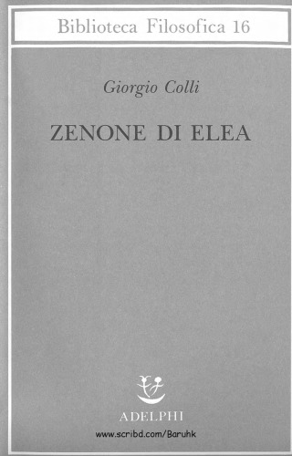 Zenone di Elea - Lezioni 1964-1965