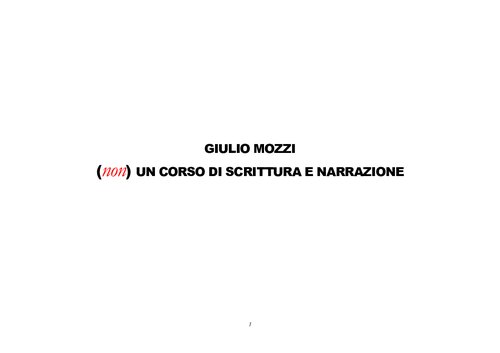 (Non) Un corso di scrittura e narrazione