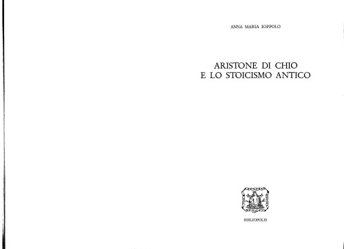 Aristone di Chio e lo stoicismo antico