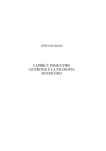 Capire e dissentire : Cicerone e la filosofia di Epicuro