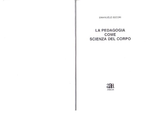 La pedagogia come scienza del corpo