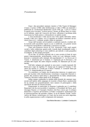 Il territorio tra tardoantico e altomedioevo