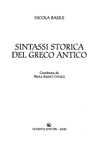 Sintassi storica del greco antico