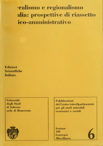 Federalismo E Regionalismo in Italia