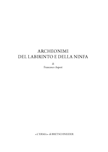 Archeonimi del labirinto e della ninfa