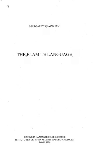 The Elamite Language