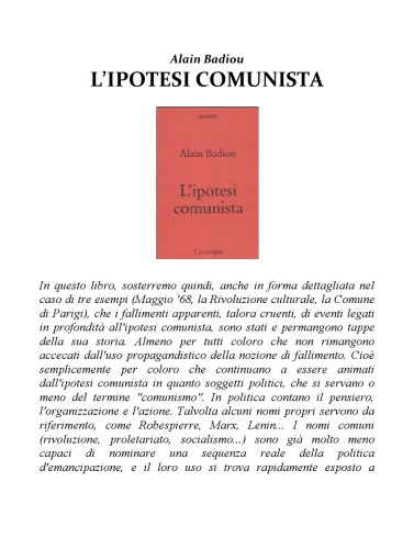 L'ipotesi comunista