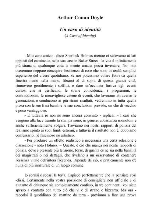 Conan Doyle. [2], Un caso di identità. Il mistero di Boscombe Valley