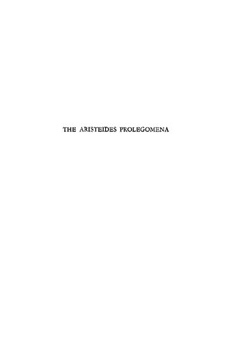 The Aristeides Prolegomena