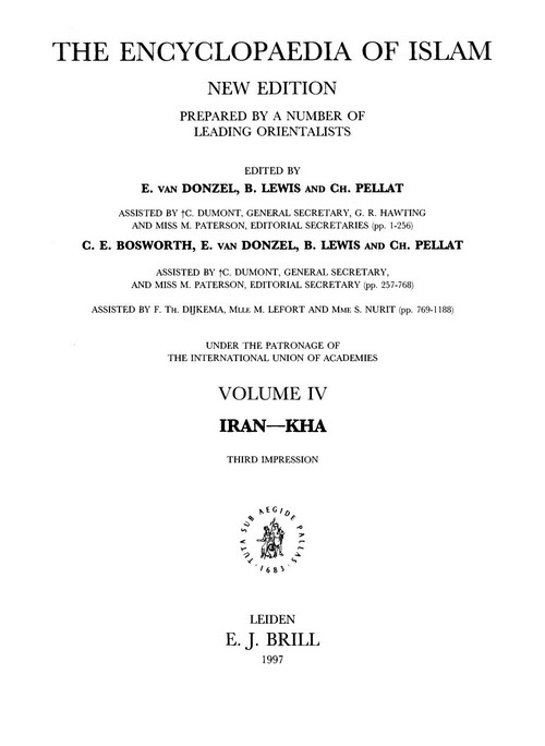 Encyclopaedia of Islam, Volume IV (Iran-Kha)