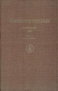 Congress Volume Jerusalem 1986