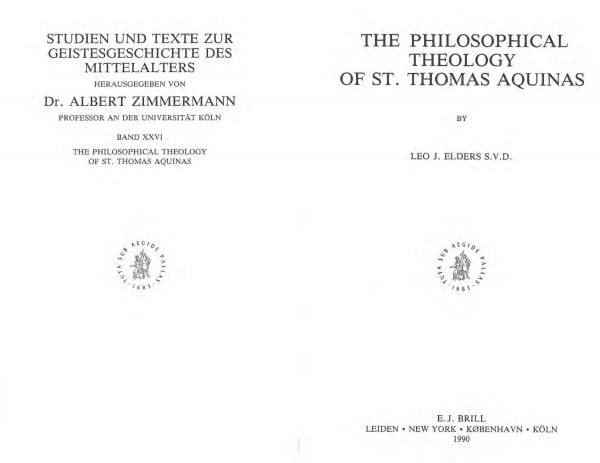 The Philosophical Theology Of St. Thomas Aquinas