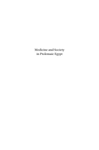 Medicine and Society in Ptolemaic Egypt