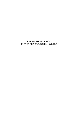 Knowledge of God in the Graeco-Roman World