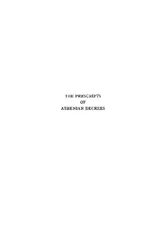 The Prescripts of Athenian Decrees