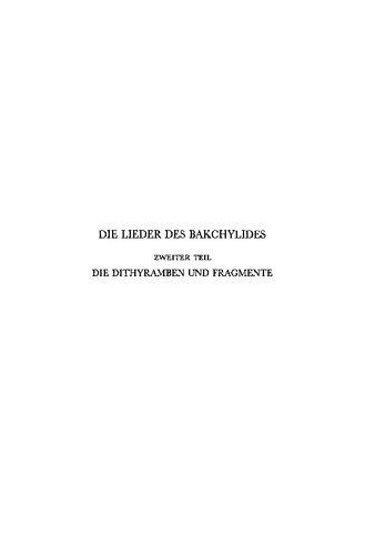 Die Lieder Des Bakchylides, Zweiter Teil