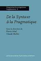 de Syntaxe � La Pragmatique