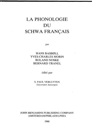 La phonologie du schwa français